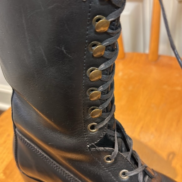 Barely worn DKNY leather combat boots - Picture 3 of 5